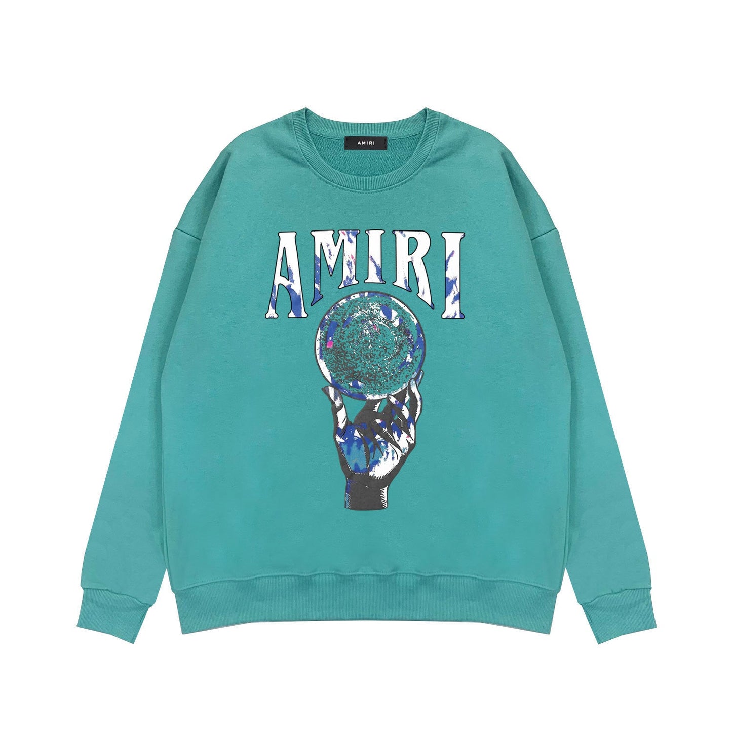 Amiri Long-Sleeve Shirt Personality Printed Crew Neck Sweatshirt