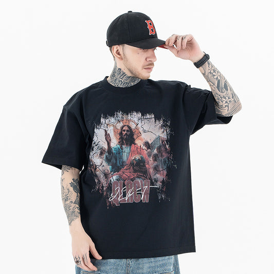 Vic Streetwear Summer Vintage Crew Neck Short Sleeve T-Shirt