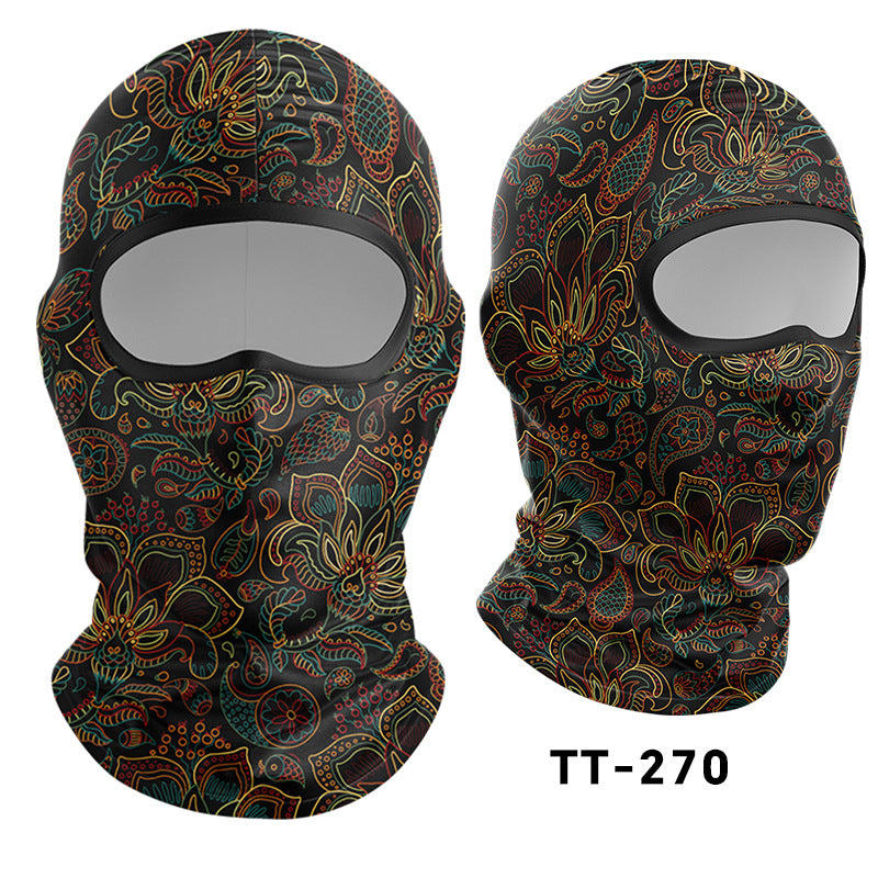 Cycling Windproof Hood Bionic Camouflage Printed Ice Silk Sunscreen Mask