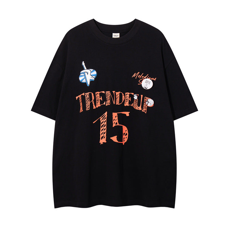 US drip outfits Summer Vintage Casual Loose Short Sleeve T-Shirts
