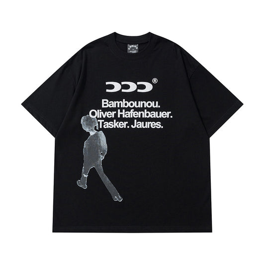 Vintage Usa Shirt Letter Print Short Sleeve T-Shirt