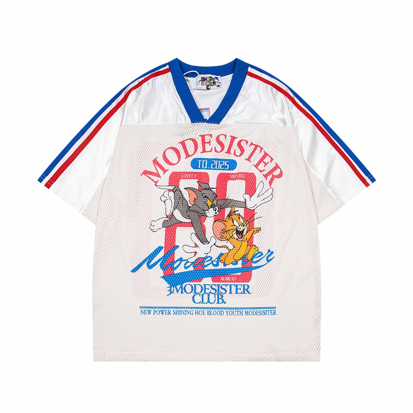 Hustle vintage summer cartoon print short sleeve t-shirt