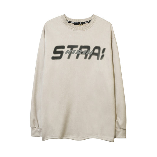 Vintage T Shirts Hip Hop Letter Print Long Sleeve T-Shirt Oversize Loose Top
