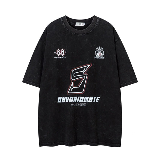 Vestimenta De Los 90 Summer Vintage Washed Old T-Shirt Short Sleeve