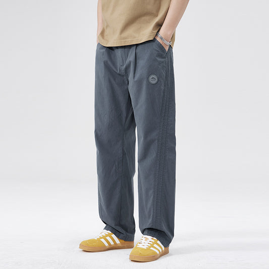 Men Casual Pants Loose Straight Spring Cotton Boys