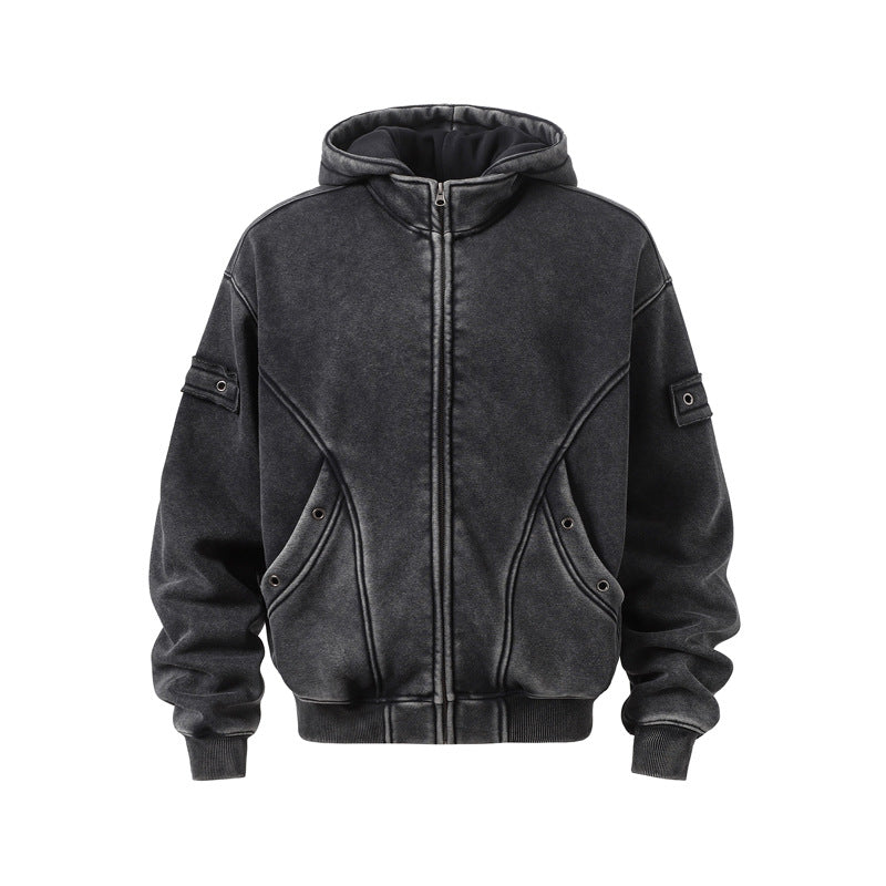 Streetwear Hoodie Vintage Washed Old Hooded Sweater Hoodie