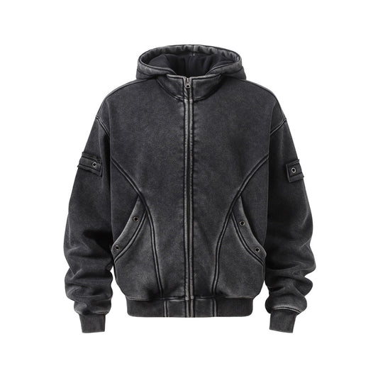 Streetwear Hoodie Vintage Washed Old Hooded Sweater Hoodie
