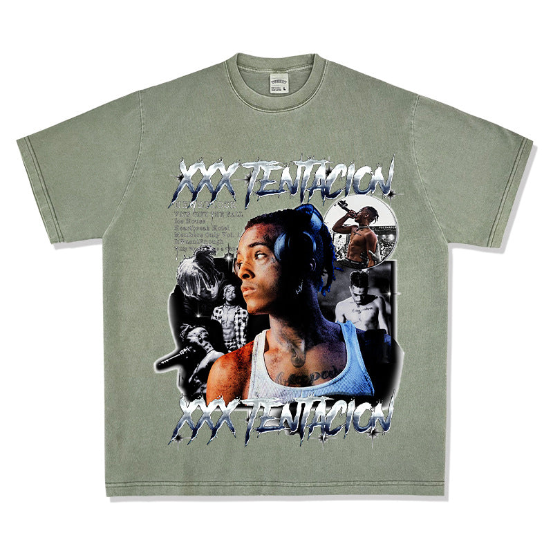 New york hip hop shop XXX Tentacion vintage vintage hip hop rap print short sleeve t-shirt