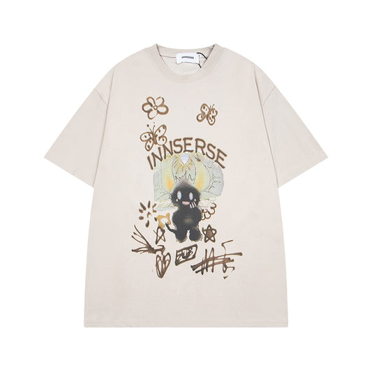 Retro Style Shirt For Men Summer Vintage T-Shirt Loose Short Sleeve Top