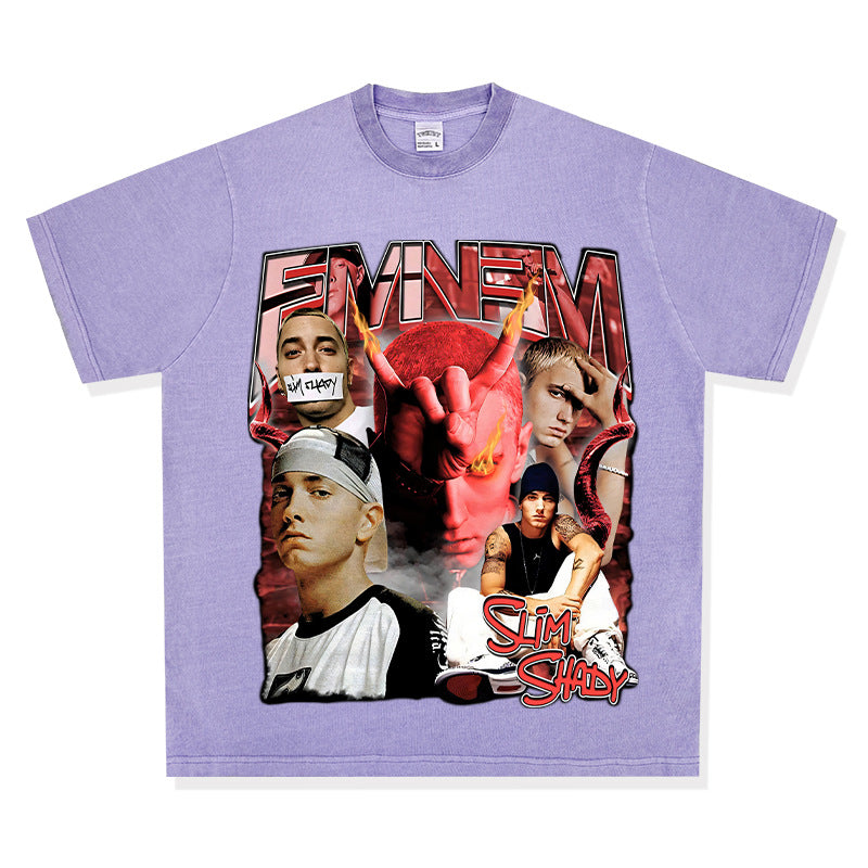 New york hip hop shop vintage hip hop EMINEM print short sleeve t-shirt