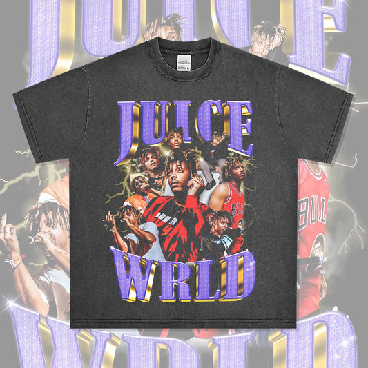 Outfit streetwear Vintage Hip Hop Juice Juswold Print Short Sleeve T-Shirt