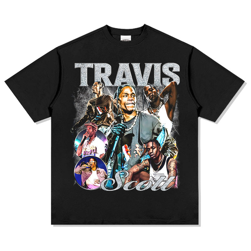 Marcas streetwear usa vintage ts scott print short sleeve t-shirt
