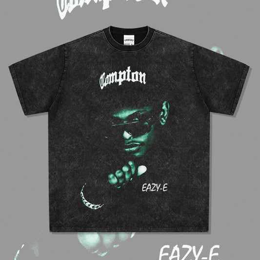 Marcas streetwear usa vintage hip hop Eazy-E print short-sleeved t-shirt