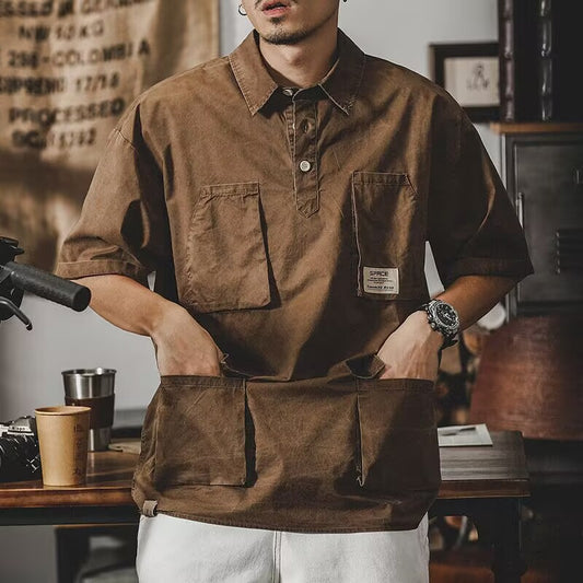 Men T-shirts Short Sleeve Shirt Summer Vintage Shirt