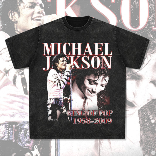Streetwear masculino jackson print short sleeve t-shirt