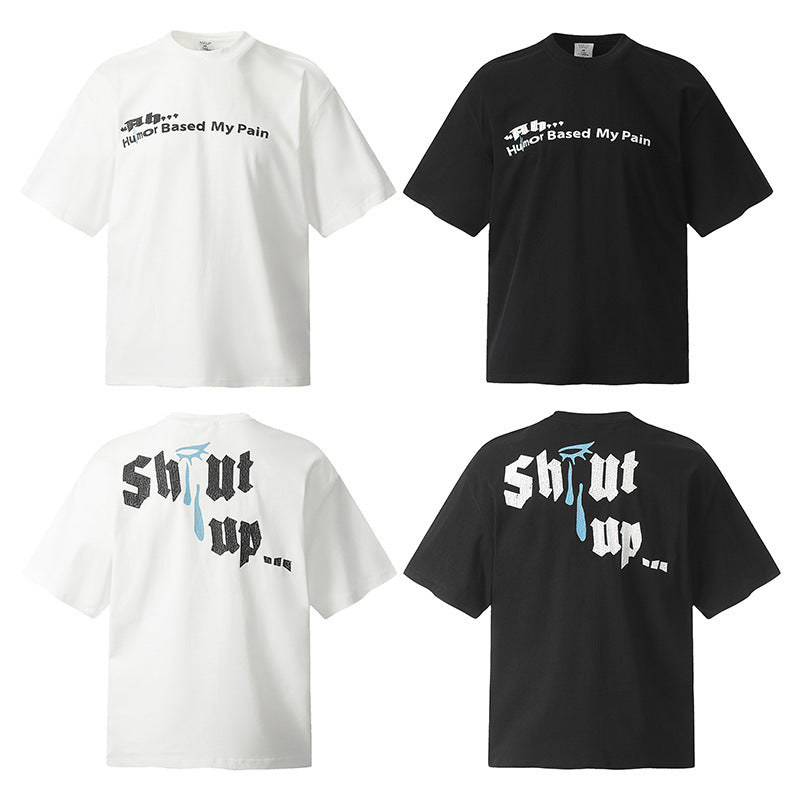 Marcas De Streetwear Alphabet Print Short Sleeve T-Shirt Loose Crew Neck