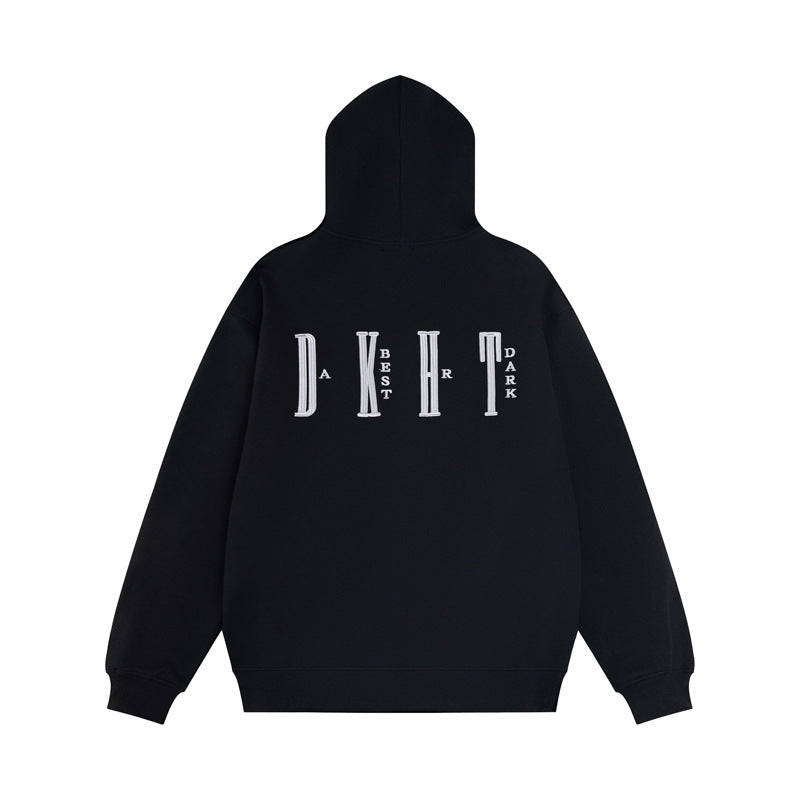 Streetwear Hoodie Letter Embroidered Hooded Sweater Fall Loose Hoodie