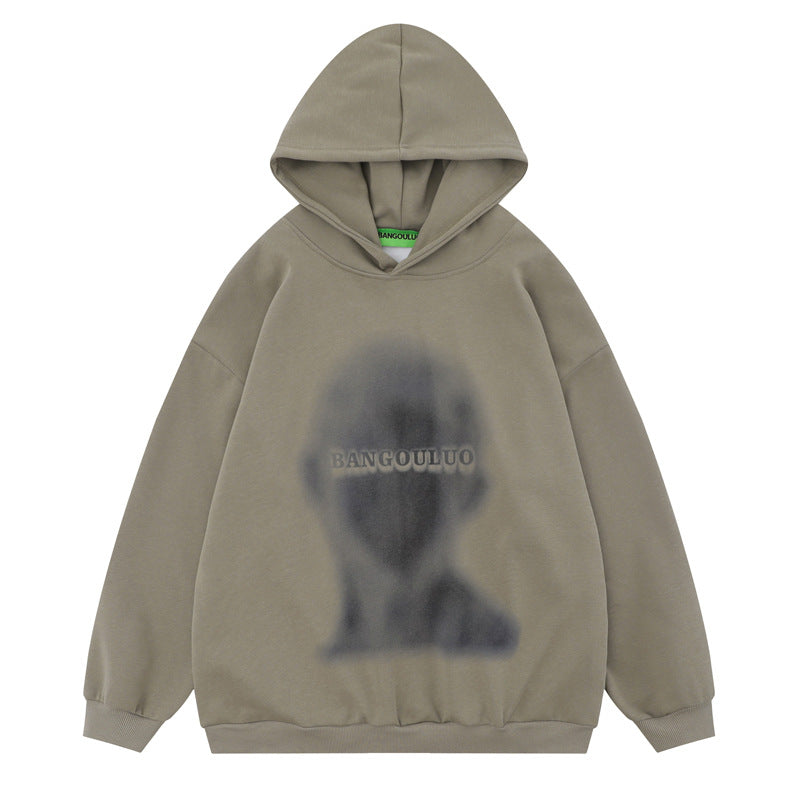 Streetwear Hoodie Vintage Portrait Print Hooded Sweater Hip Hop Jacket