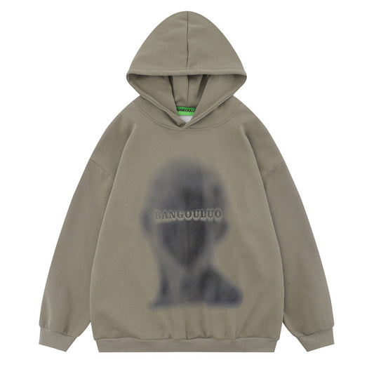 Streetwear Hoodie Vintage Portrait Print Hooded Sweater Hip Hop Jacket