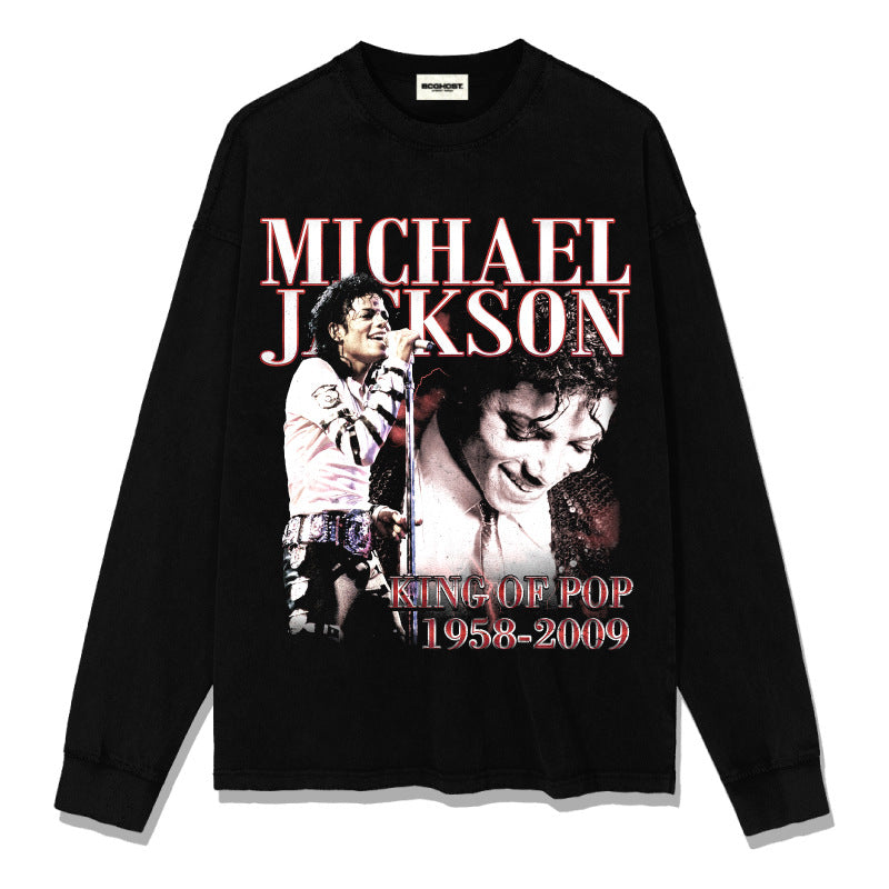 Streetwear masculino jackson print short sleeve t-shirt
