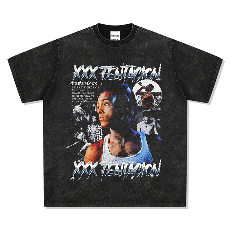 New york hip hop shop XXX Tentacion vintage vintage hip hop rap print short sleeve t-shirt
