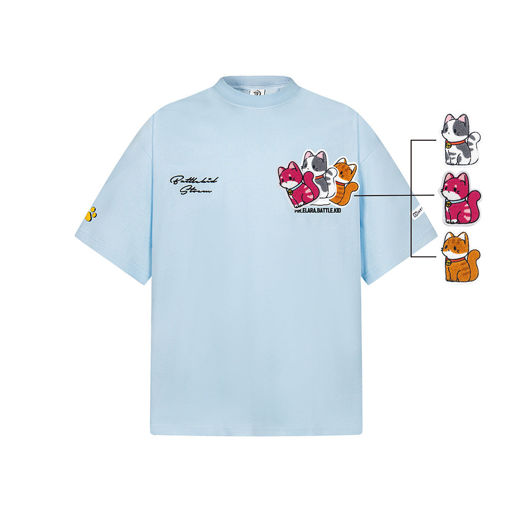 Hip Hop Clothes New York Vintage Puppy Embroidery Pound Short Sleeve T-Shirt Summer