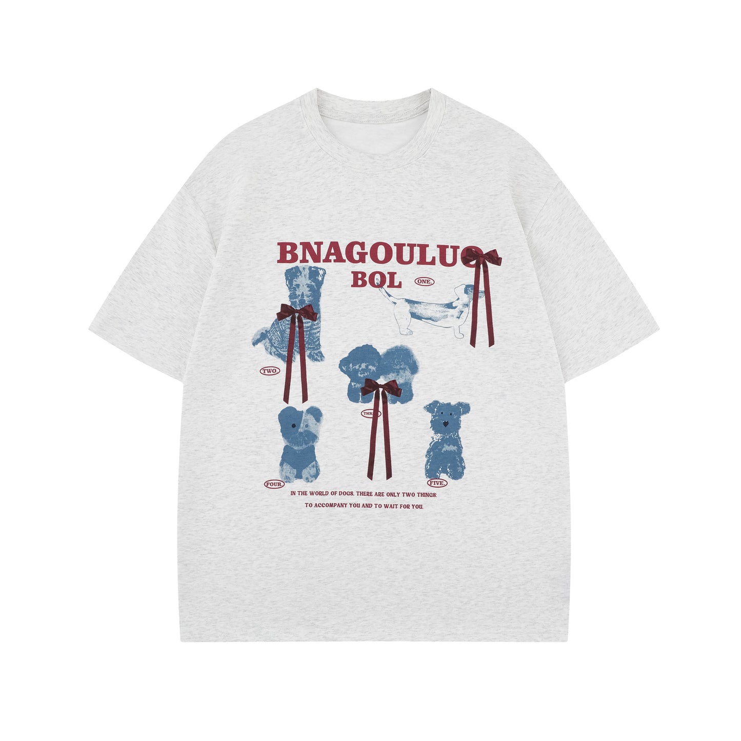 Unisex T-shirts Summer Cartoon Dog Men's Loose Short Sleeve T-Shirt