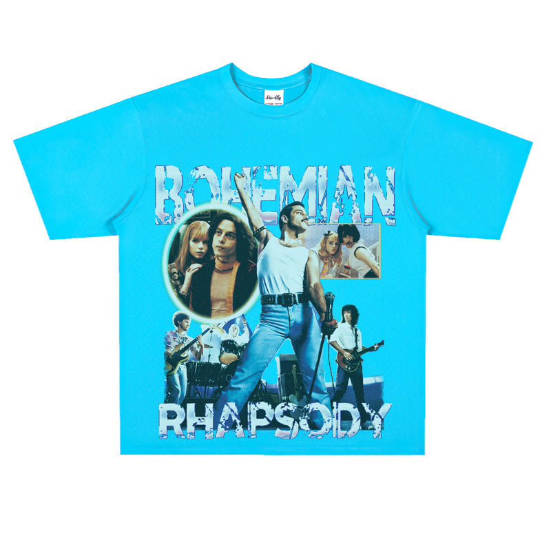 Film Star T Shirt Retro Street Cotton American T-shirt