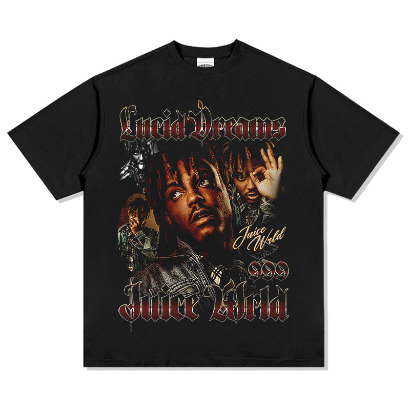 New york hip hop shop rap · Juice Wrld print hip hop, short sleeve T shirt