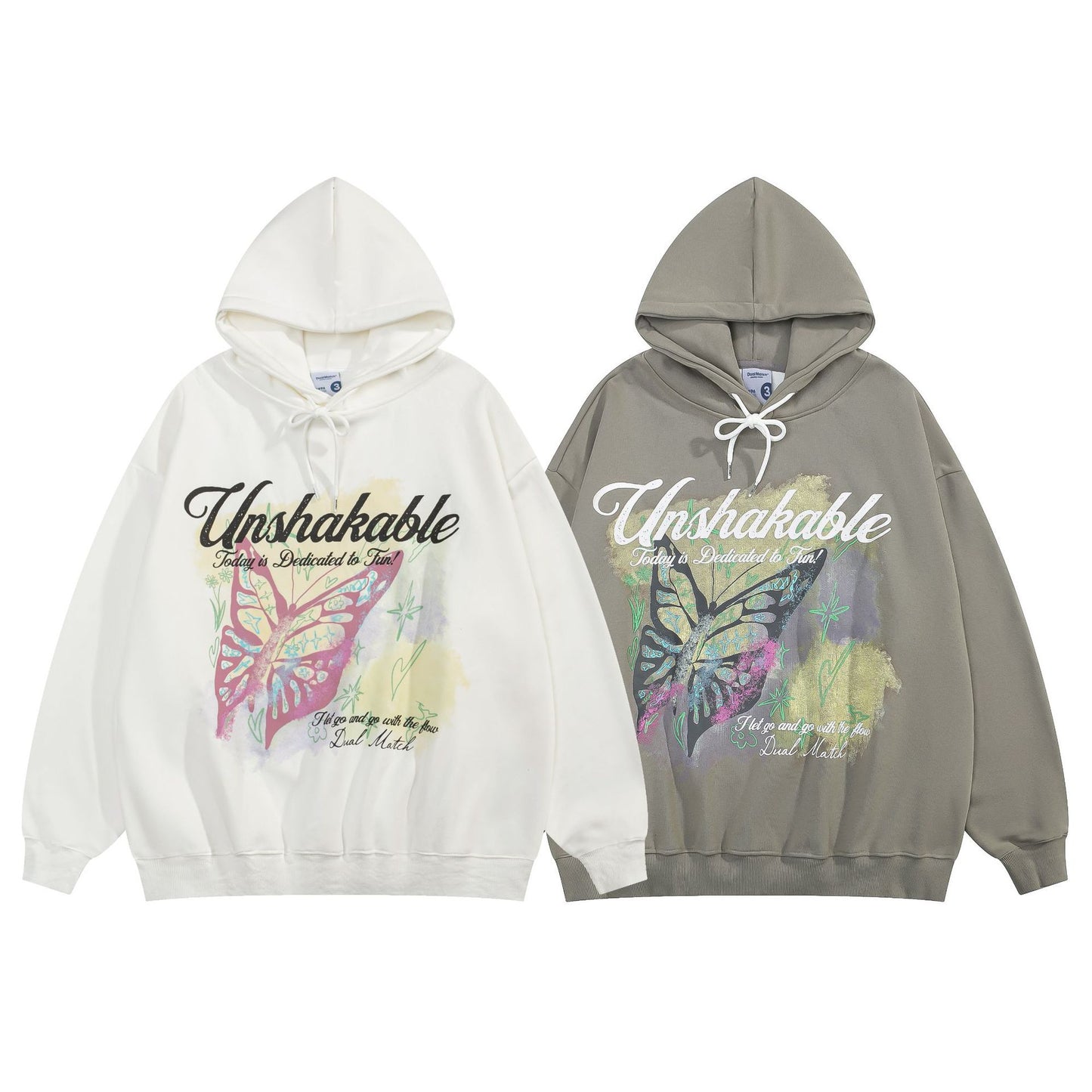 Vice streetwear autumn and winter butterfly letter print hooded sweater