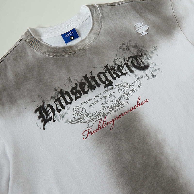 Nyc T Shirt Ripped Short Sleeve T-Shirt Summer Loose Top
