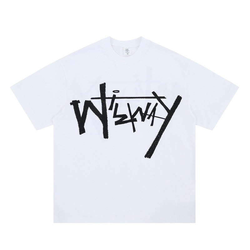 Vintage 90s Hip Hop Clothing Summer Vintage Graffiti Short Sleeve T-Shirt