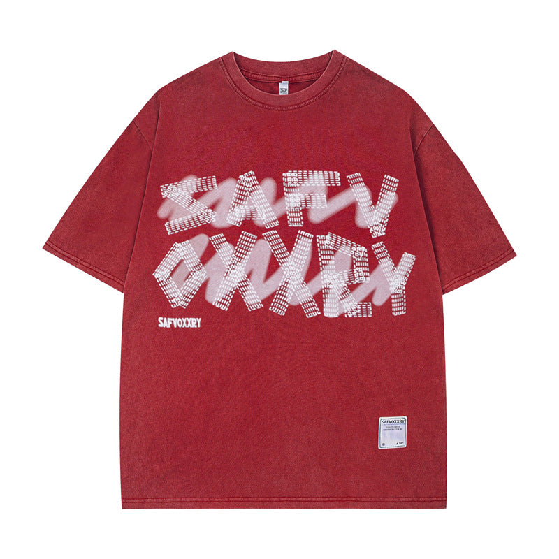 Hustle vintage washed old t-shirt short sleeves