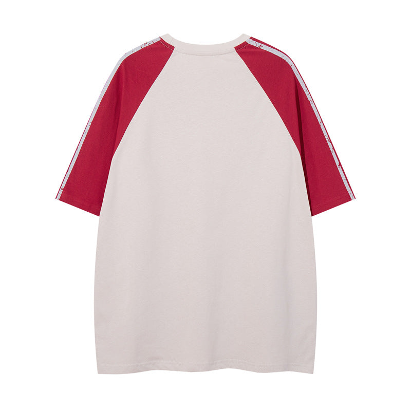 Y2K mens shirt retro round neck T-shirt short sleeve