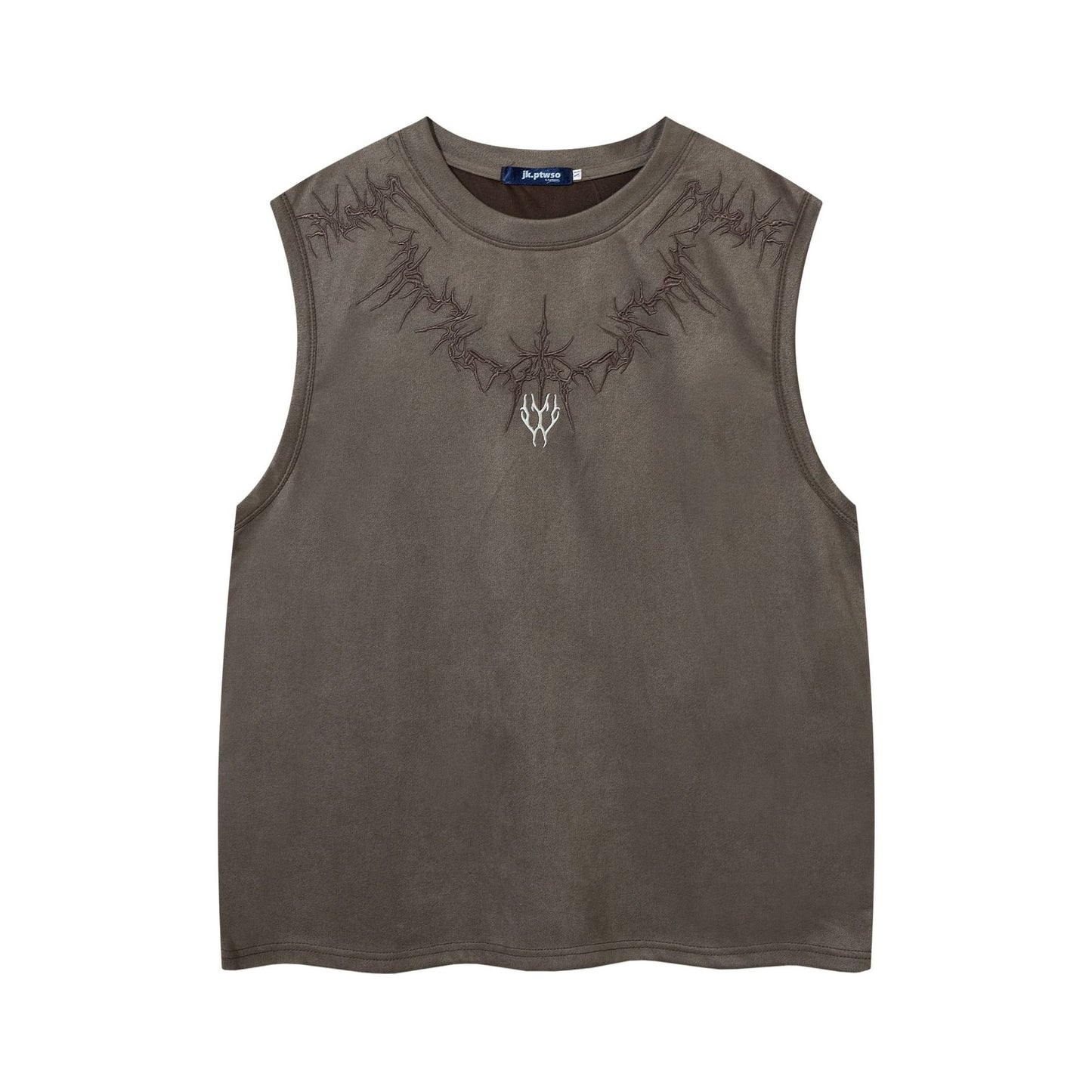 1990 Fashion Summer Vest Embroidered Loose Sleeveless T-Shirt