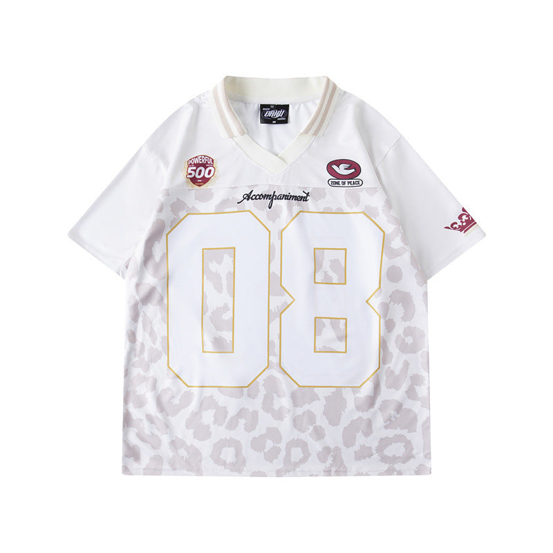 Hip Hop Shirts For Boys Hip Hop Casual V-Neck Short Sleeve Rugby Suit