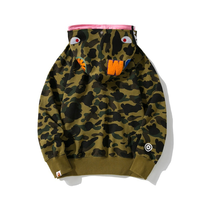 Ape Hoodie Shark Under the Stars Hooded Cardigan Zip Double Hat Camo Sweater Jacket