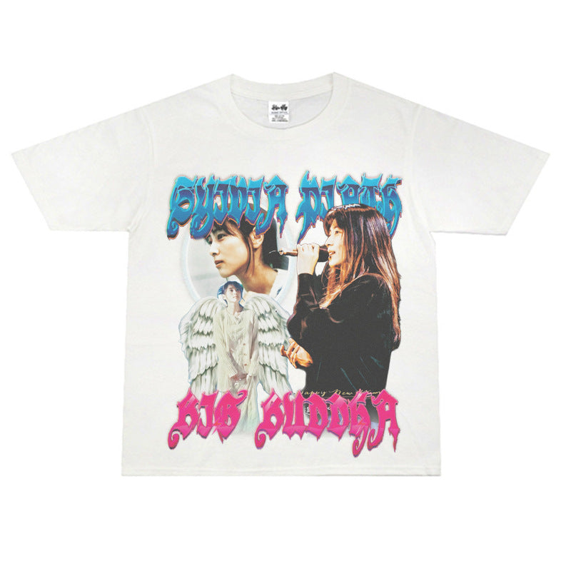 Film Star T Shirt Singer Izumi Sakai Character Loose Retro Street T-shirt Men and Women