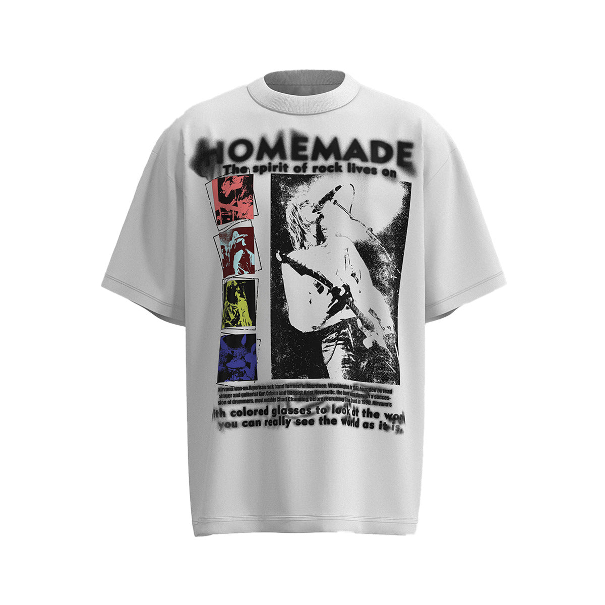 Retro Style Shirt For Men Summer Vintage Graffiti Print Short Sleeve T-Shirt