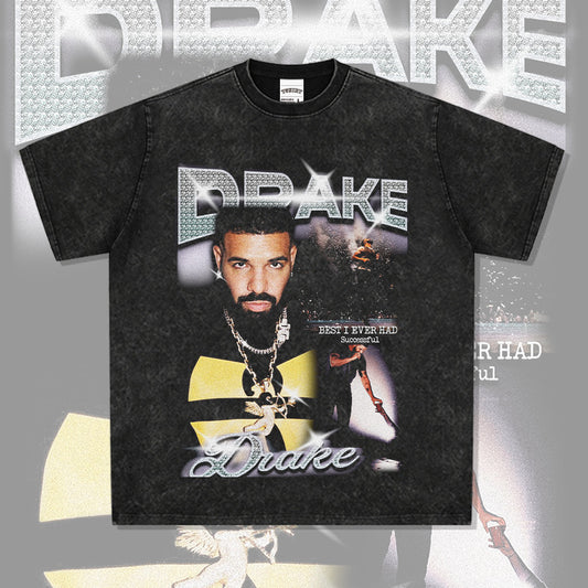 Streetwear masculino Drake print hip hop short sleeve T shirt