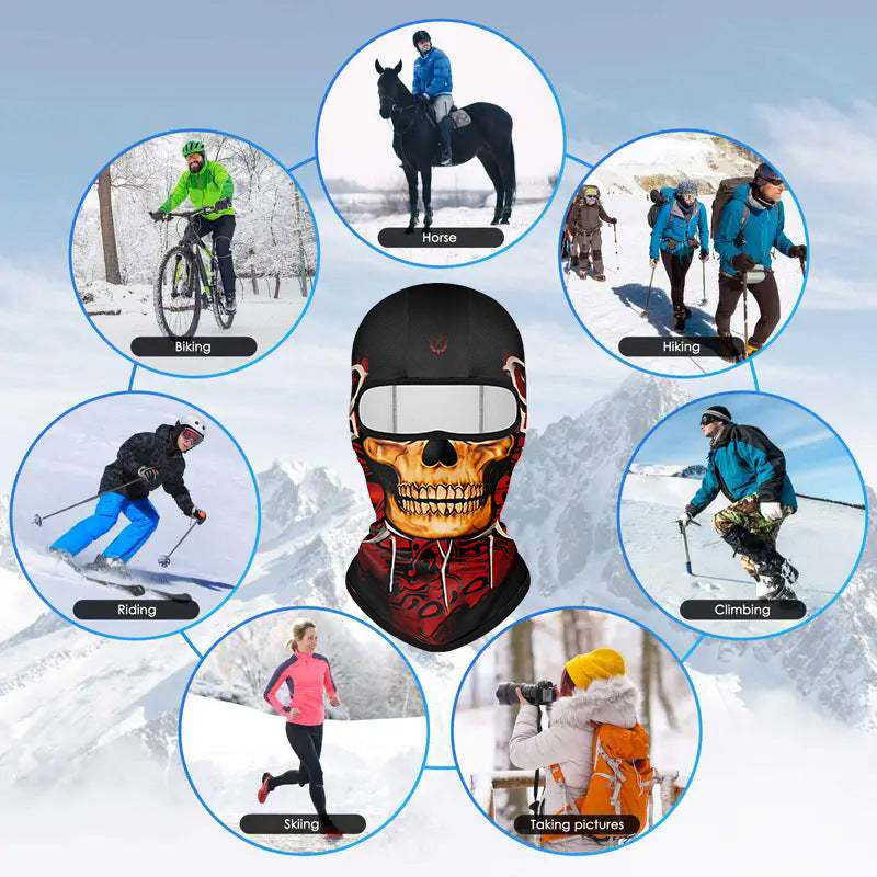 Cycling Windproof Hood Winter Warm Windproof Cold Fleece