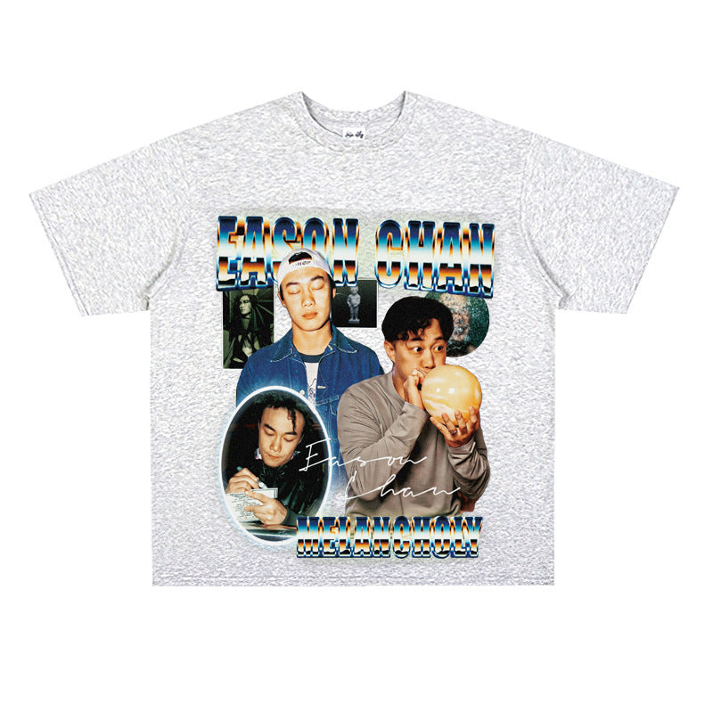 Film Star T Shirt Chen Yixun Loose American Retro Street T-shirt Men and Women
