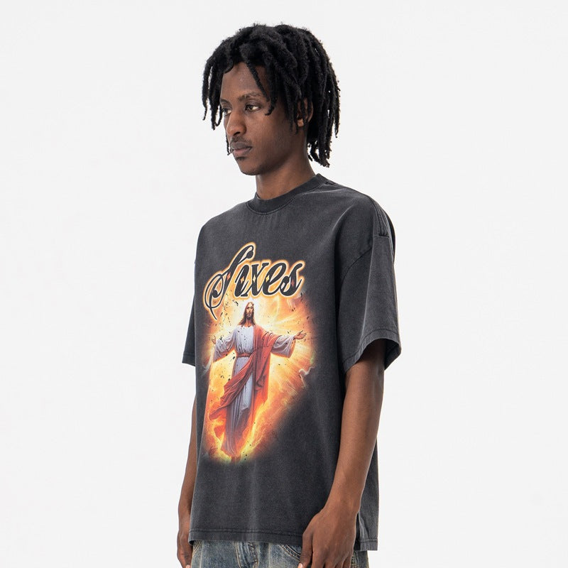 Vintage College Shirts Summer Crew Neck Short Sleeve T-Shirt