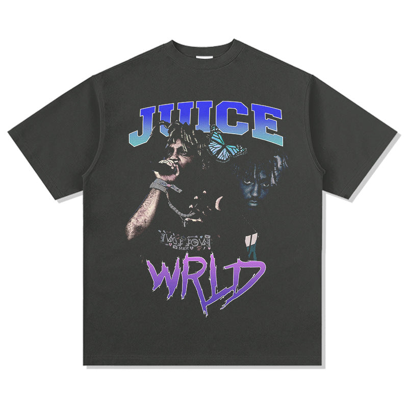 Cool t rapper hip hop rapper JUICE WRLD print short sleeve t-shirt VINTAGE
