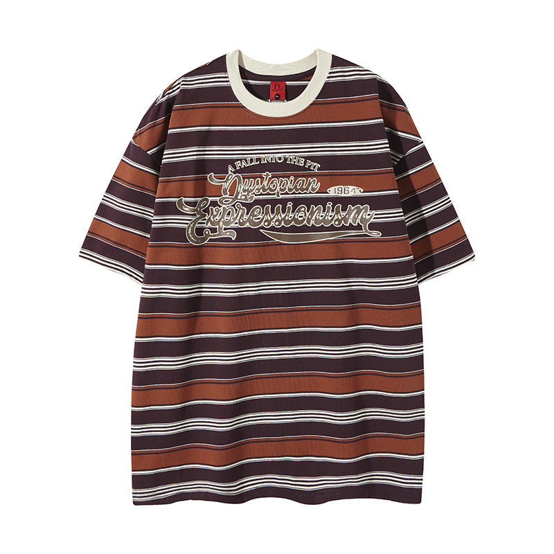 Distorted vintage summer short-sleeved t-shirt loose casual top