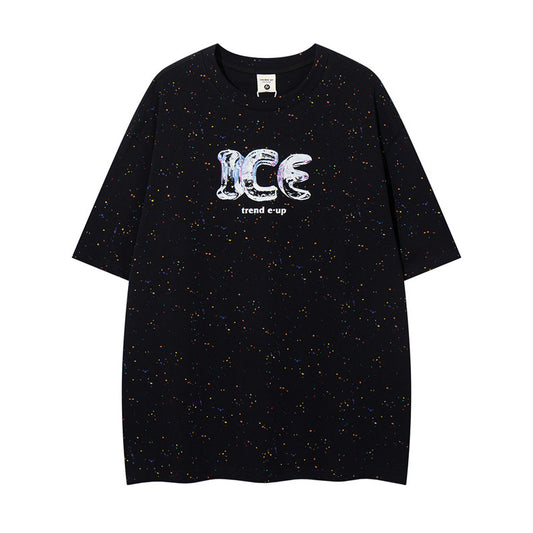 US drip outfits Summer Vintage Star Print Casual Loose Short Sleeve T-Shirts