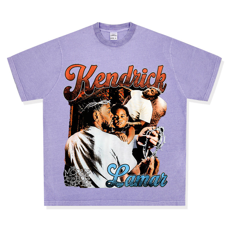 New york hip hop shop vintage hip hop kung fu kendrick print short sleeve t-shirt