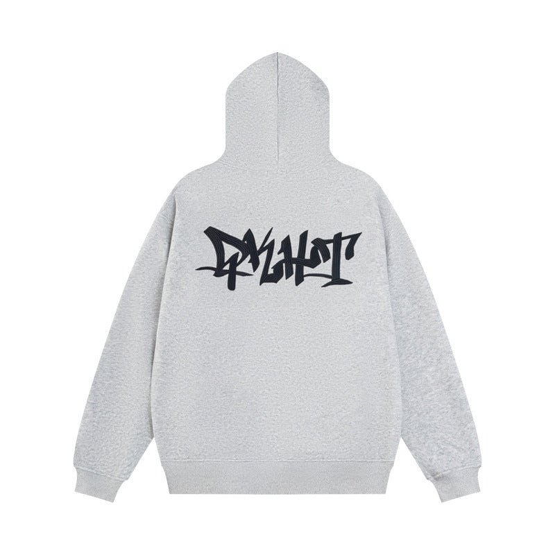 Streetwear Hoodie Letter Embroidered Hooded Sweater Men's Autumn Loose Casual Hoodie