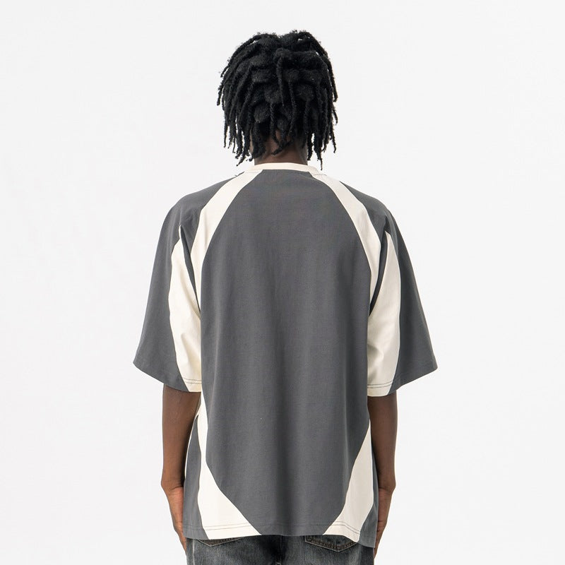 Vic Streetwear Summer Letter Print Short Sleeve T-Shirt Loose