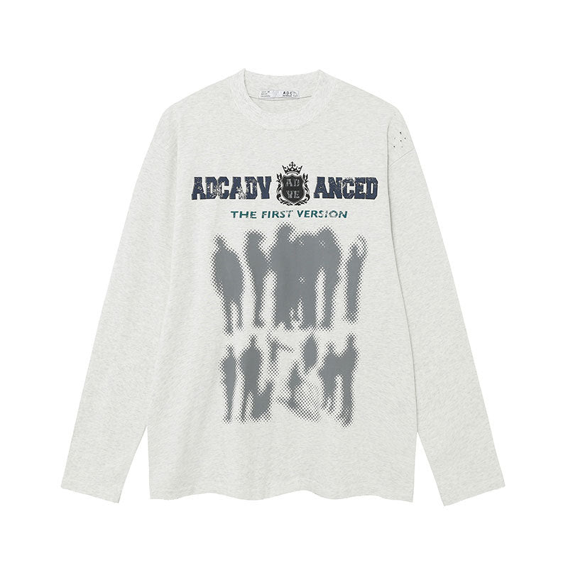 Marcas De Streetwear Ghost Print Long Sleeve T-Shirt